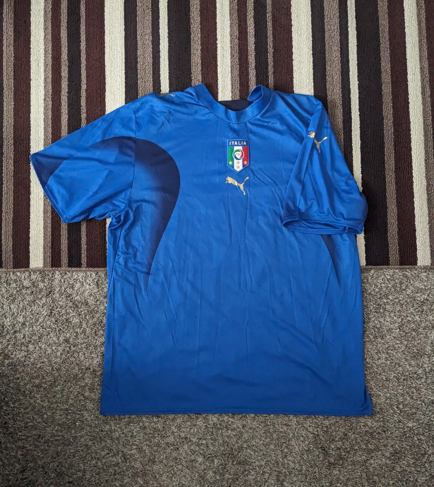 ITALY 2006 2007 NATIONAL TEAM HOME FOOTBALL SHIRT JERSEY #10 TOTTI AUTHENTIC (XL)